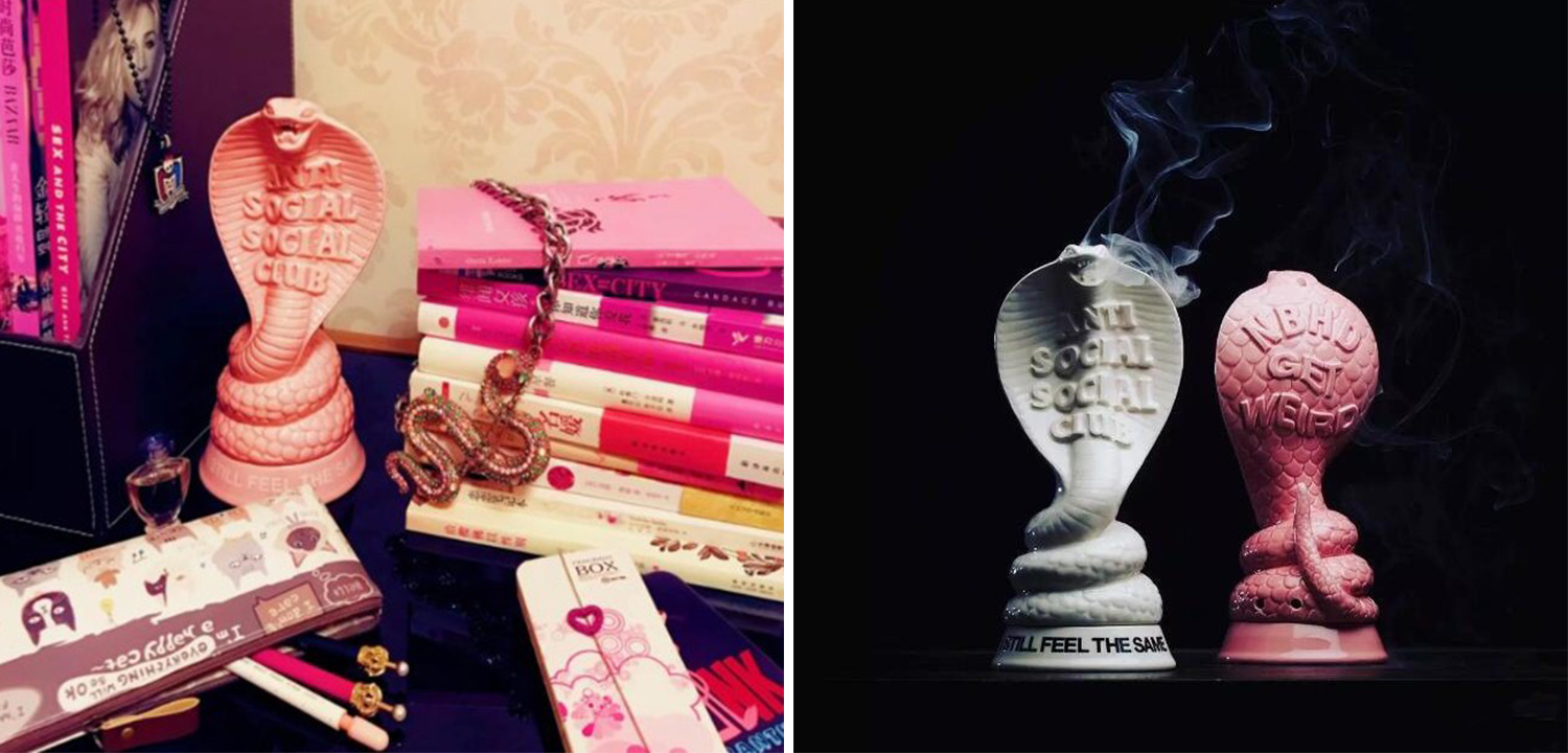 Курильница в виде кобры розовая - фото