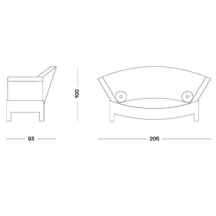 Дизайнерский диван с двумя подушками-валиками Poltronova Mitzi Sofa Дизайнерский диван с двумя подушками-валиками Poltronova Mitzi Sofa в Барнауле