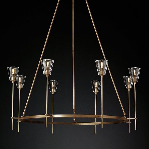 Люстра TORCHE DE VERRE Round Chandelier 8 Латунь Люстра TORCHE DE VERRE Round Chandelier 8 Латунь в Барнауле | Loft Concept
