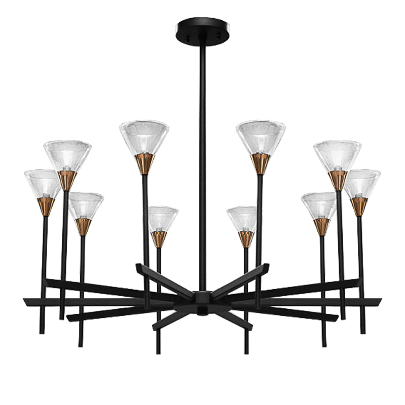 Люстра Beatrice Chandeliers Черный Латунь Прозрачный Люстра Beatrice Chandeliers Черный Латунь Прозрачный в Барнауле | Loft Concept