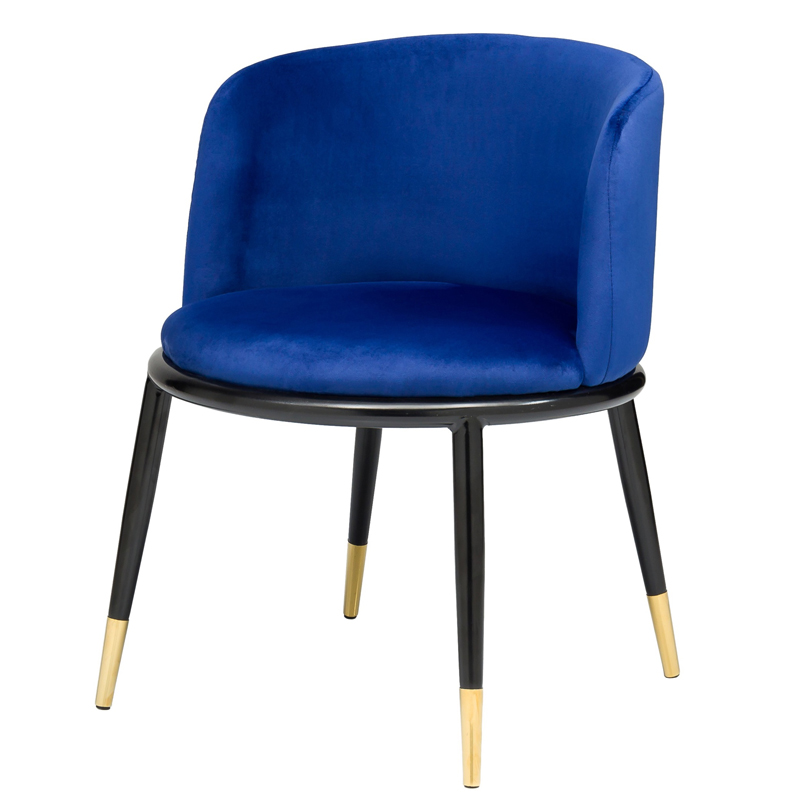 Стул Dining Chair Foucault Blue Синий Черный Золотой в Барнауле | Loft Concept 