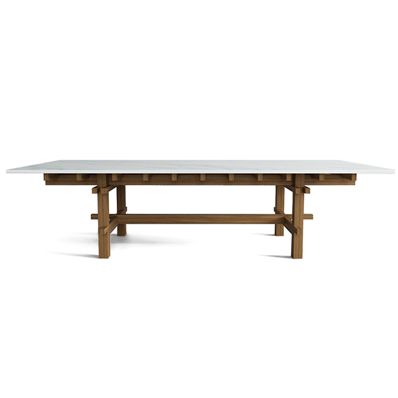 Журнальный стол из дерева с каменной столешницей Minka Table Древесина Белый Журнальный стол из дерева с каменной столешницей Minka Table Древесина Белый в Барнауле | Loft Concept