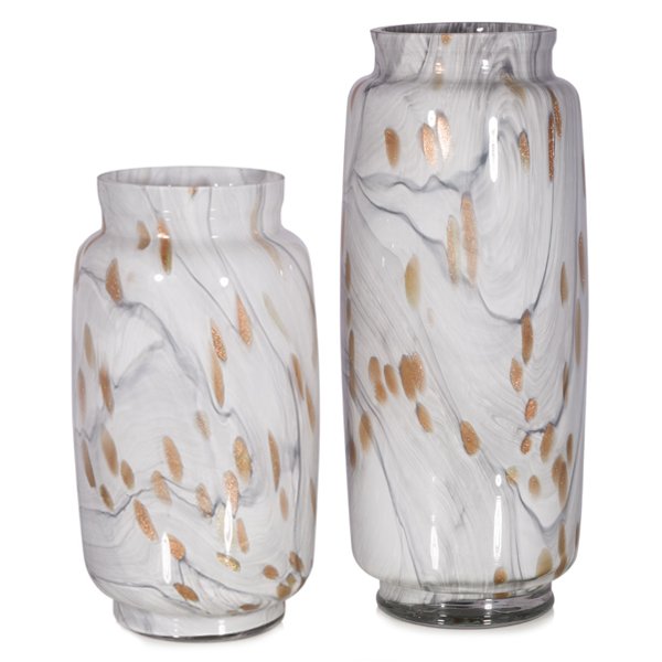Ваза Song Thrush Glass Белый Золотой Ваза Song Thrush Glass Белый Золотой в Барнауле | Loft Concept