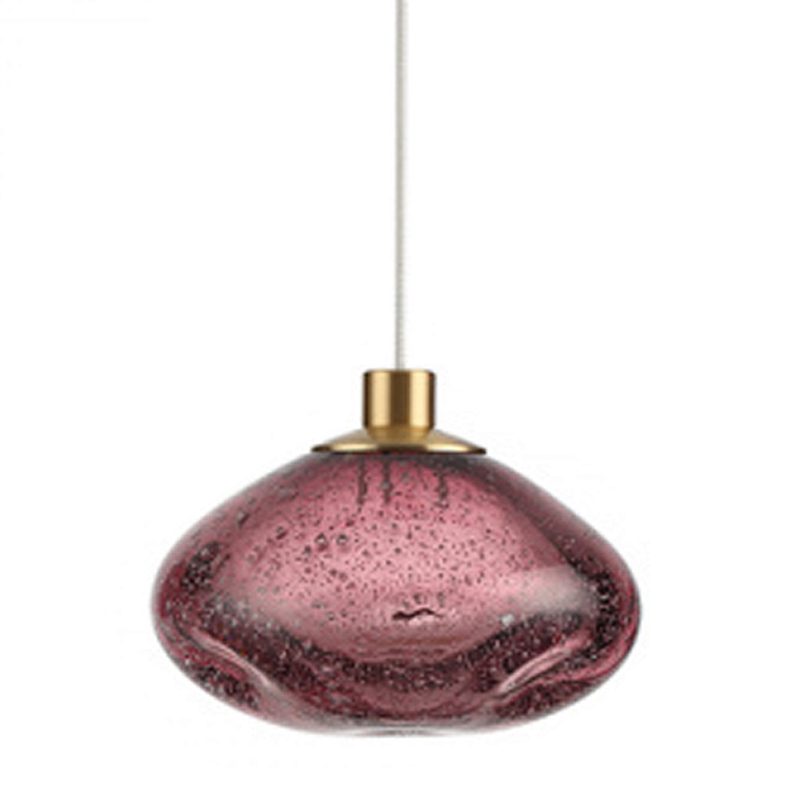 Подвесной светильник с прозрачным стеклянным плафоном округлой формы Effervia  Бронзовый Янтарный Красный Зеленый Серый в Барнауле | Loft Concept 