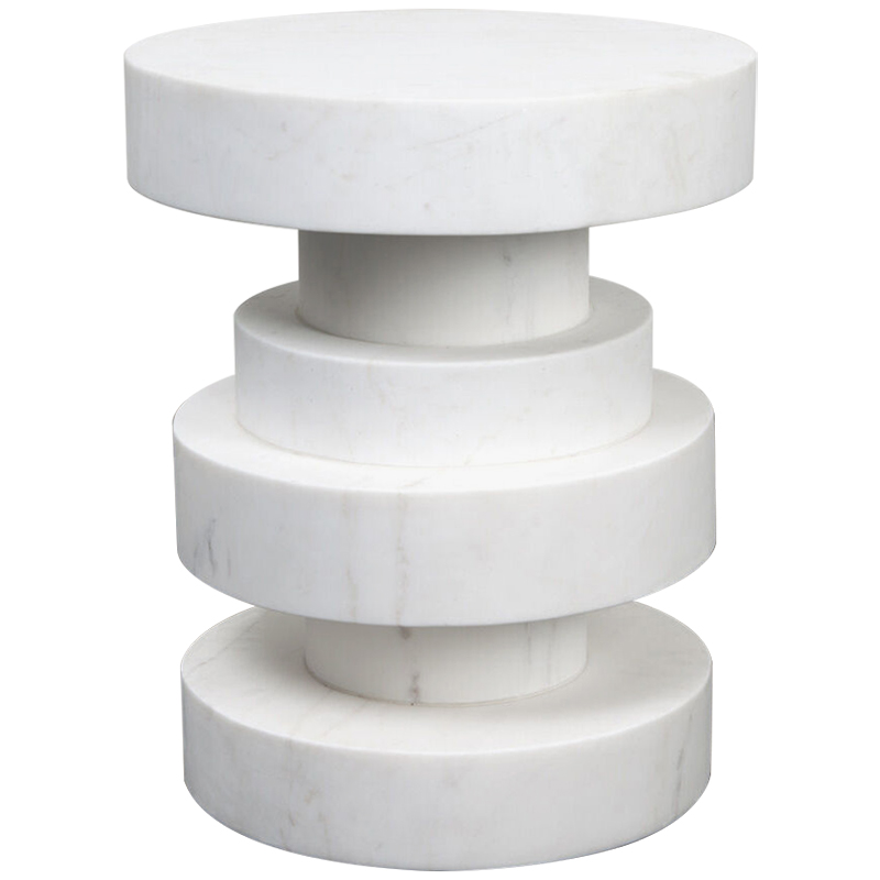 Приставной стол Apollo Stool WHITE дизайн Kelly Wearstler Белый Мрамор Bianco Приставной стол Apollo Stool WHITE дизайн Kelly Wearstler Белый Мрамор Bianco в Барнауле | Loft Concept