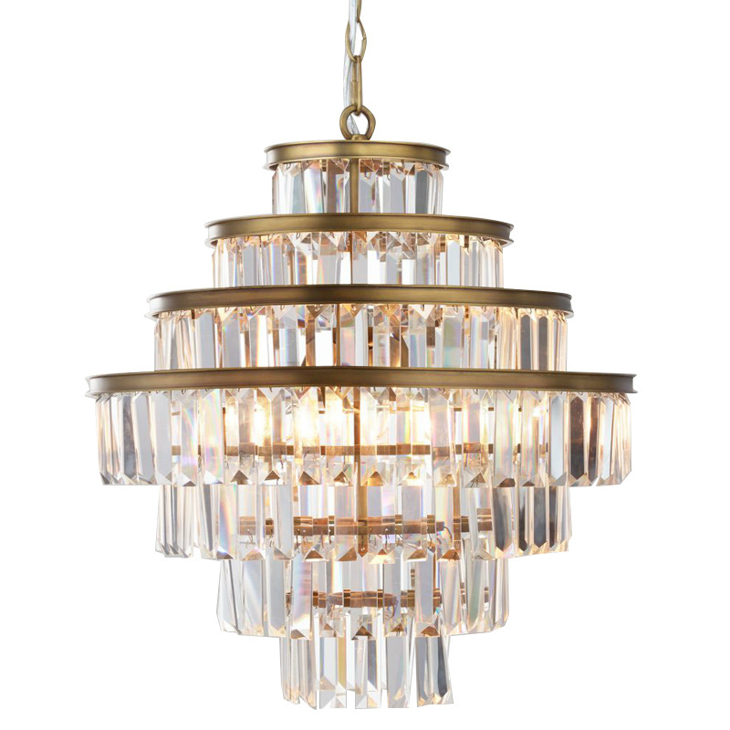 Люстра RH Alaine Crystal Large Pendant Antiqued Brass Золотой Прозрачное Стекло Люстра RH Alaine Crystal Large Pendant Antiqued Brass Золотой Прозрачное Стекло в Барнауле | Loft Concept