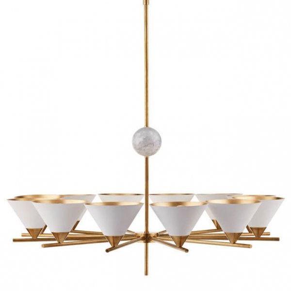 Люстра Cleo Large Chandelier Латунь Белый Люстра Cleo Large Chandelier Латунь Белый в Барнауле | Loft Concept