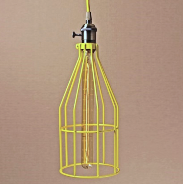 Подвесной светильник Wire Cage Pendant Twix Yellow Желтый Подвесной светильник Wire Cage Pendant Twix Yellow Желтый в Барнауле | Loft Concept