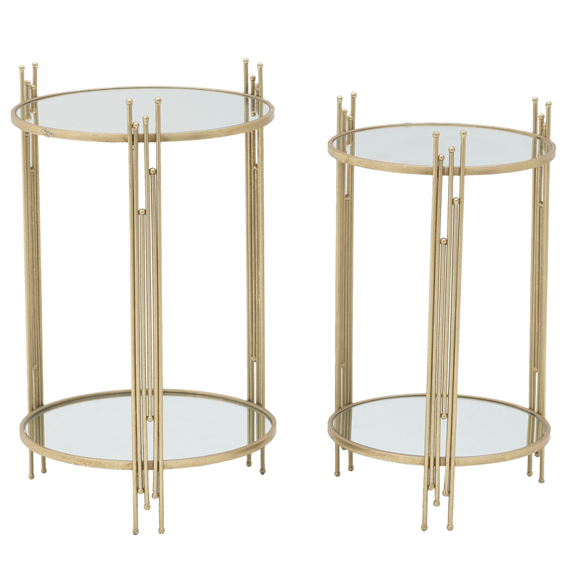 Комплект приставных столов Sarita Table Золотой Прозрачный Комплект приставных столов Sarita Table Золотой Прозрачный в Барнауле | Loft Concept