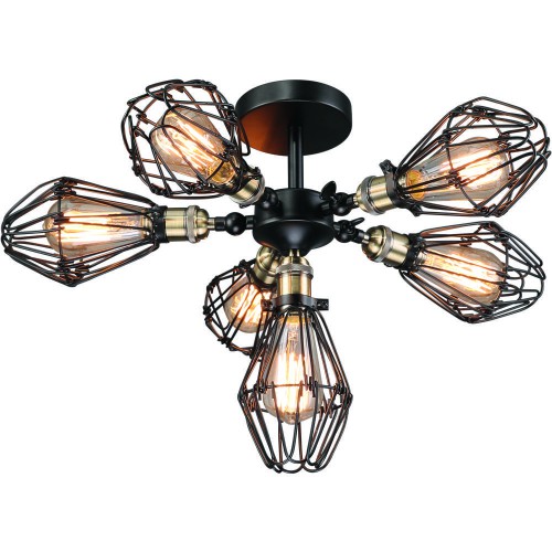 Потолочный светильник Loft Cage Top Pendant VI Черный Потолочный светильник Loft Cage Top Pendant VI Черный в Барнауле | Loft Concept