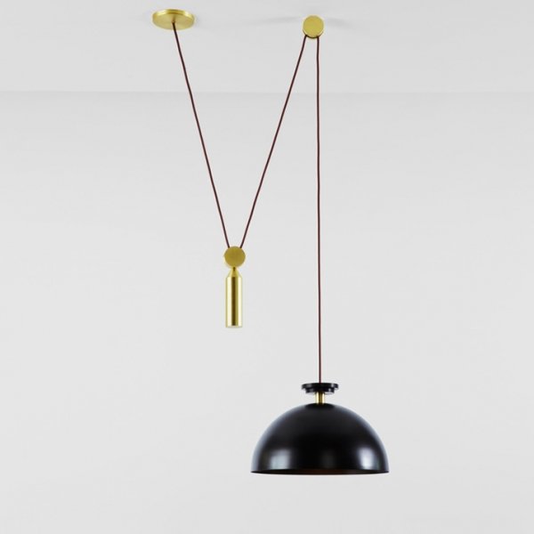 Подвесной светильник Shape up Pendant Hemisphere Black Латунь Черный в Барнауле | Loft Concept 