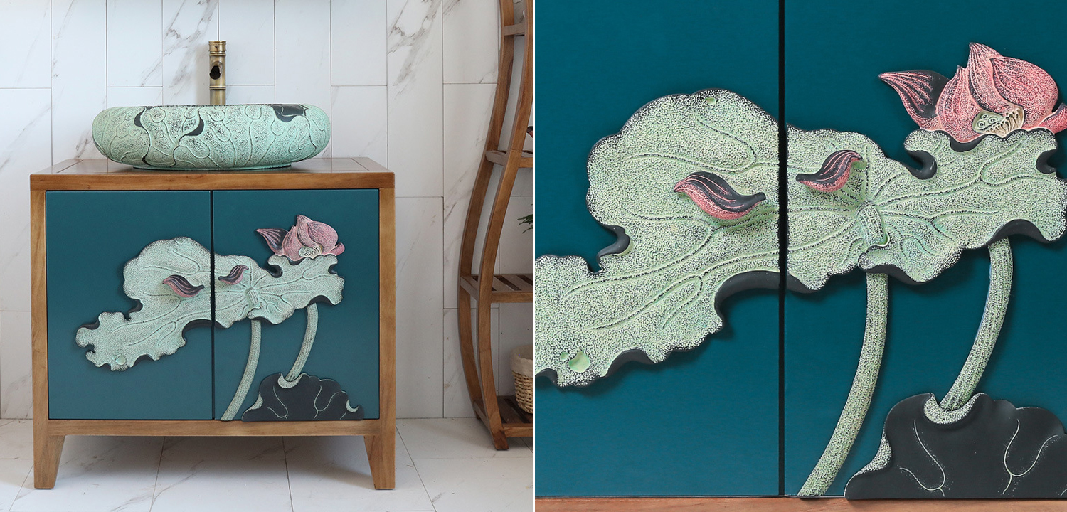 Тумба Lotus on Turquoise - фото