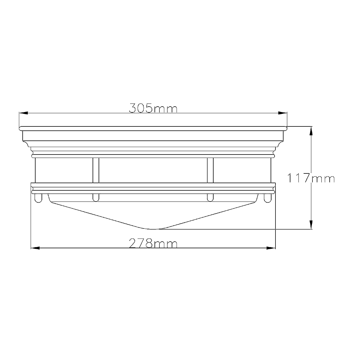 Потолочный светильник для ванных комнат со стеклянным плафоном в форме перевернутого конуса Hinkley в Барнауле