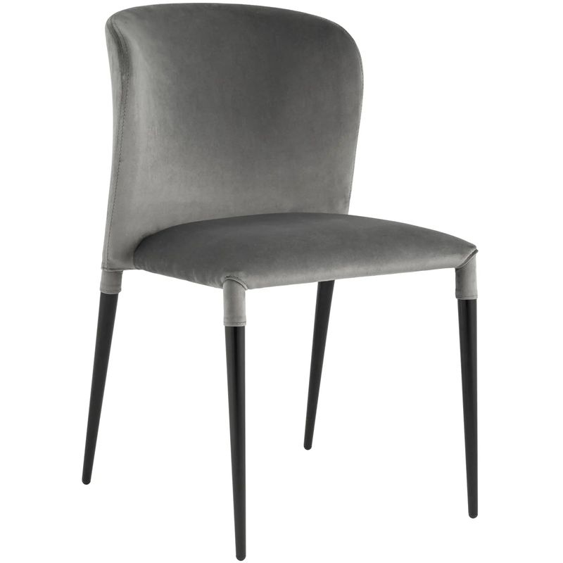 Стул Lori Chair Серый Велюр Серый Черный Стул Lori Chair Серый Велюр Серый Черный в Барнауле | Loft Concept