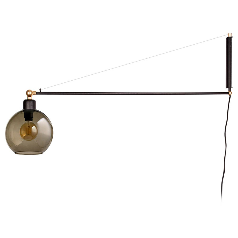 Бра Franco Wall Lamp Черный Латунь Янтарный Бра Franco Wall Lamp Черный Латунь Янтарный в Барнауле | Loft Concept