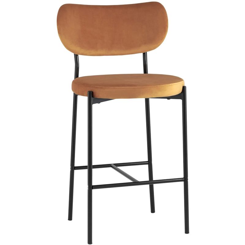Барный Стул Alfie Chair Черные ножки Терракотовый Велюр Терракотовый Черный в Барнауле | Loft Concept 