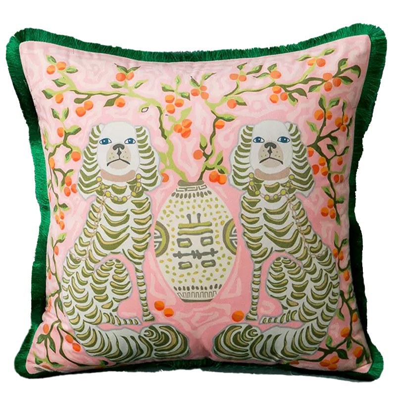 Декоративная подушка Two Dogs Pink Cushion Розовый Мульти Декоративная подушка Two Dogs Pink Cushion Розовый Мульти в Барнауле | Loft Concept