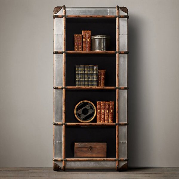 RH Richards Polished Aluminum Shelving Bookcase Алюминий Коричневый винтаж RH Richards Polished Aluminum Shelving Bookcase Алюминий Коричневый винтаж в Барнауле | Loft Concept