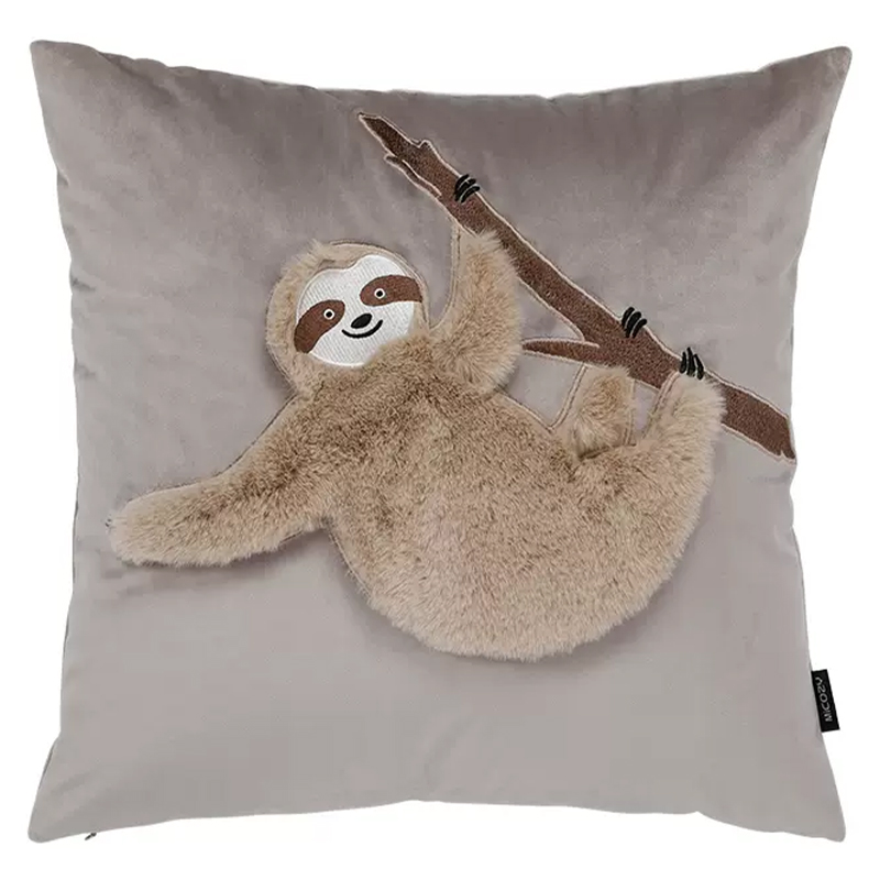 Декоративная подушка Ленивец Little Sloth on a Branch Бежево-серый Серый Коричневый Декоративная подушка Ленивец Little Sloth on a Branch Бежево-серый Серый Коричневый в Барнауле | Loft Concept