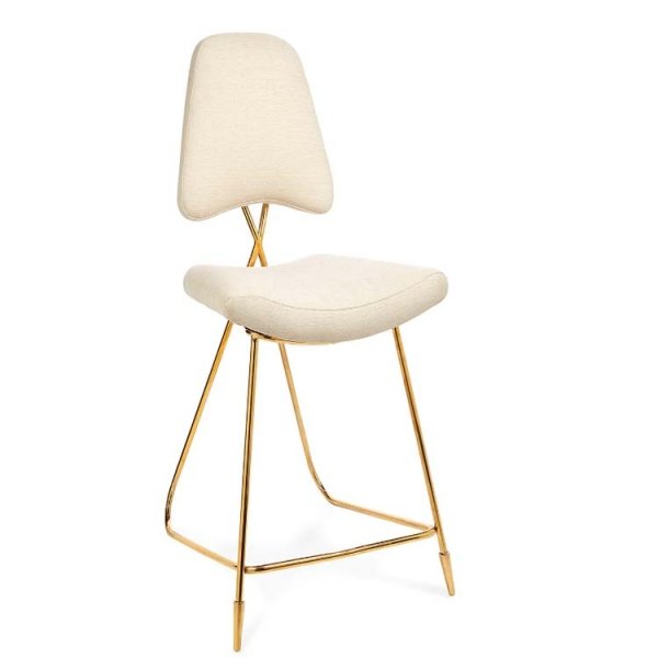 Барный стул Jonathan Adler Maxime Bar stool Бежево-серый Золотой Барный стул Jonathan Adler Maxime Bar stool Бежево-серый Золотой в Барнауле | Loft Concept