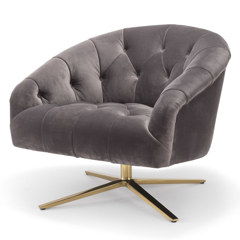 Кресло Eichholtz Swivel Chair Gardner Серый (Gray) Латунь Кресло Eichholtz Swivel Chair Gardner Серый (Gray) Латунь в Барнауле | Loft Concept