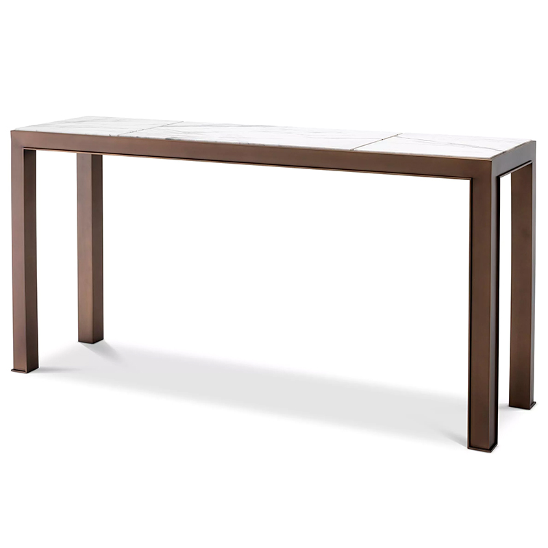 Консоль Eichholtz Console Table Tardieu Белый Мрамор Bianco Бронза Винтажная латунь Консоль Eichholtz Console Table Tardieu Белый Мрамор Bianco Бронза Винтажная латунь в Барнауле | Loft Concept
