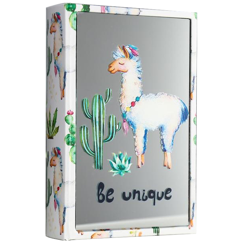Шкатулка-книга Funny Llama and Cactus Mirror Book Box Мульти Белый Шкатулка-книга Funny Llama and Cactus Mirror Book Box Мульти Белый в Барнауле | Loft Concept