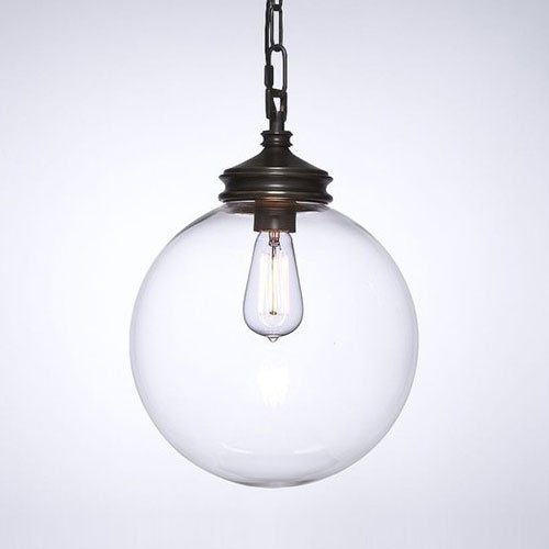 Подвесной светильник Loft Glass Sphere Искусственная бурая ржавчина Черный в Барнауле | Loft Concept 