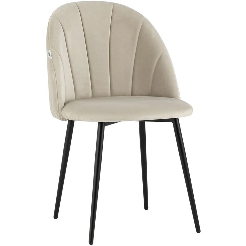 Стул Balsari S Chair Молочный Велюр Черные ножки Молочный Черный в Барнауле | Loft Concept 