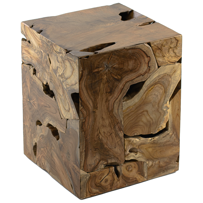 Приставной стол Wooden Cube Side Table Коричневый Приставной стол Wooden Cube Side Table Коричневый в Барнауле | Loft Concept