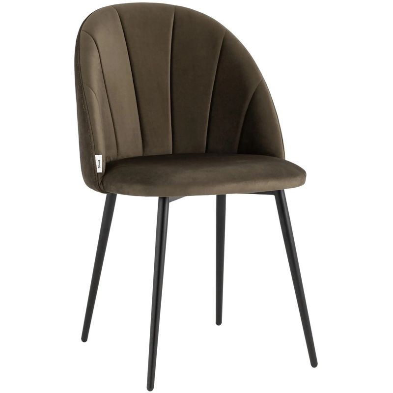 Стул Balsari S Chair Коричневый велюр Коричневый Черный в Барнауле | Loft Concept 