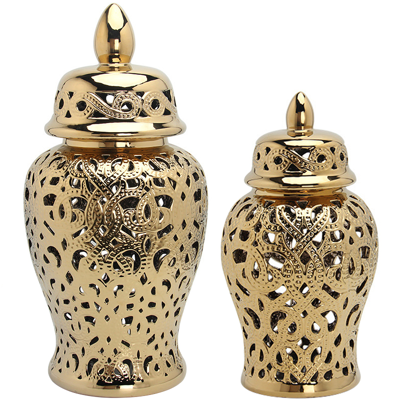 Ваза с крышкой Golden Interlacing Vase Золотой Ваза с крышкой Golden Interlacing Vase Золотой в Барнауле | Loft Concept
