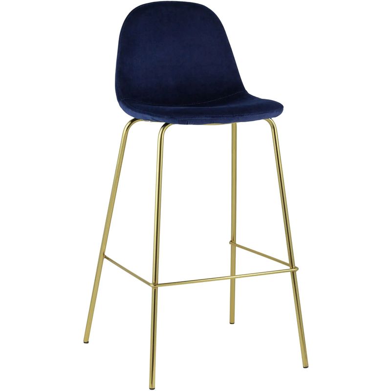 Барный Стул Archie Chair Синий Велюр Синий Золотой Барный Стул Archie Chair Синий Велюр Синий Золотой в Барнауле | Loft Concept