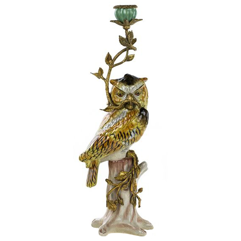 Подсвечник Owl Bronze Branch Candlestick Бронза Желтый Коричневый Подсвечник Owl Bronze Branch Candlestick Бронза Желтый Коричневый в Барнауле | Loft Concept