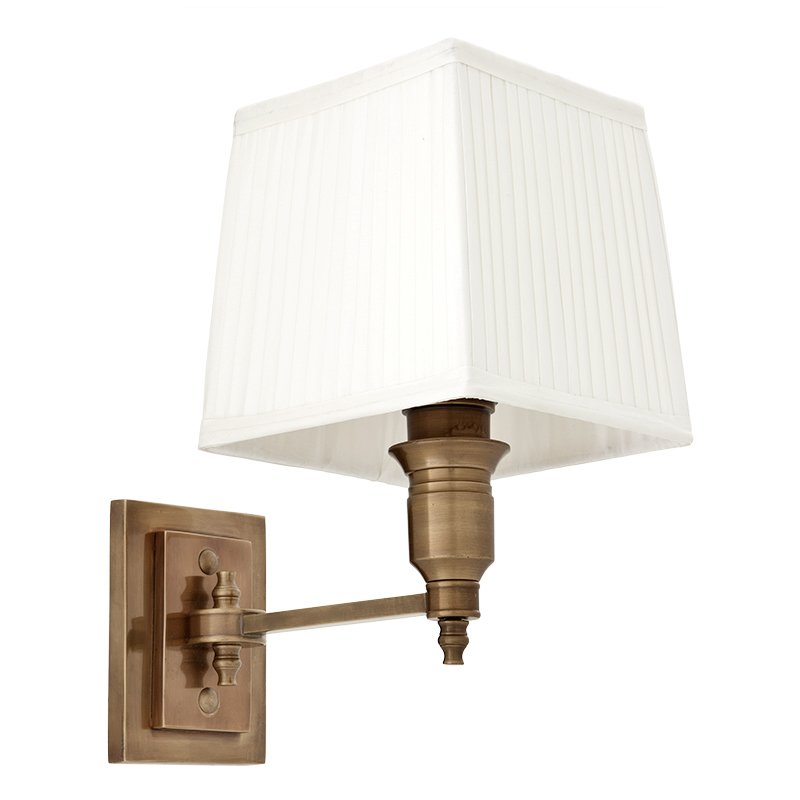 Бра Wall Lamp Lexington Single Brass+White Латунь Античная полированная Белый Бра Wall Lamp Lexington Single Brass+White Латунь Античная полированная Белый в Барнауле | Loft Concept