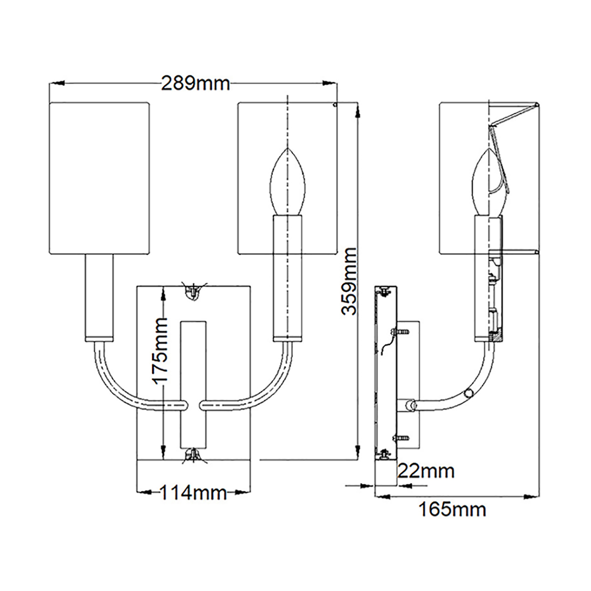Бра с прямоугольным основанием и 2-мя белыми цилиндрическими льняными абажурами Feiss в Барнауле