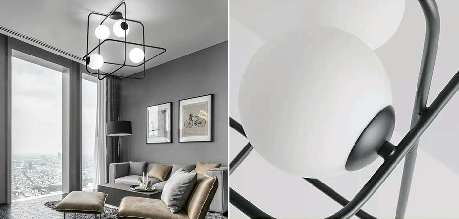 Люстра Broken Squares Balls Black Люстра Broken Squares Balls Black - Loft-Concept в Барнауле