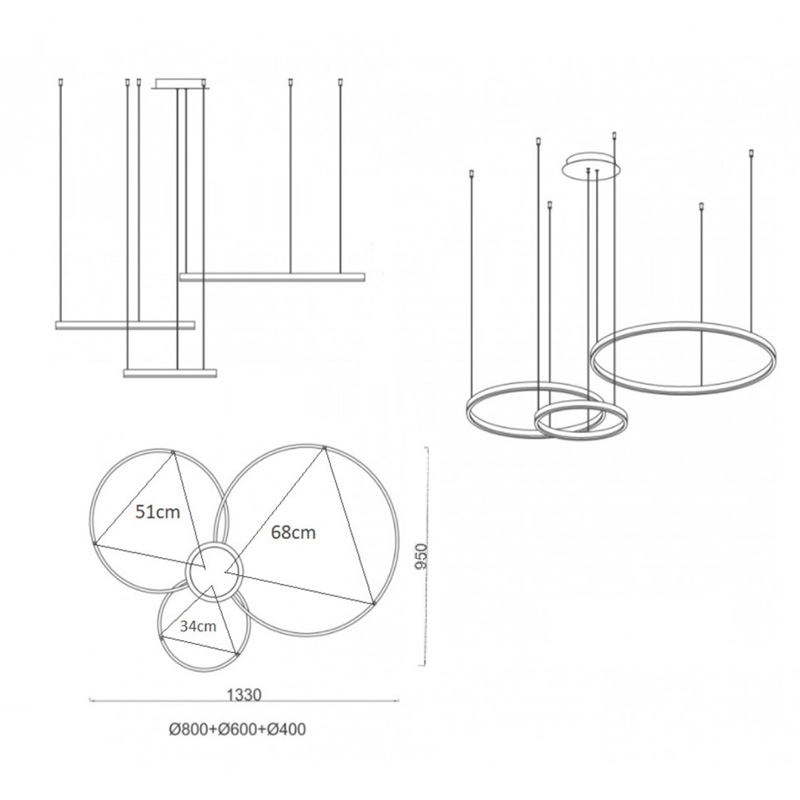 Люстра Crystal round chandelier 3 кольца Белый Люстра Crystal round chandelier 3 кольца Белый в Барнауле