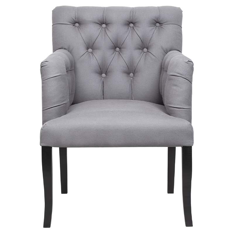 Кресло Addison Chic Armchair grey flax Серый Черный Кресло Addison Chic Armchair grey flax Серый Черный в Барнауле | Loft Concept