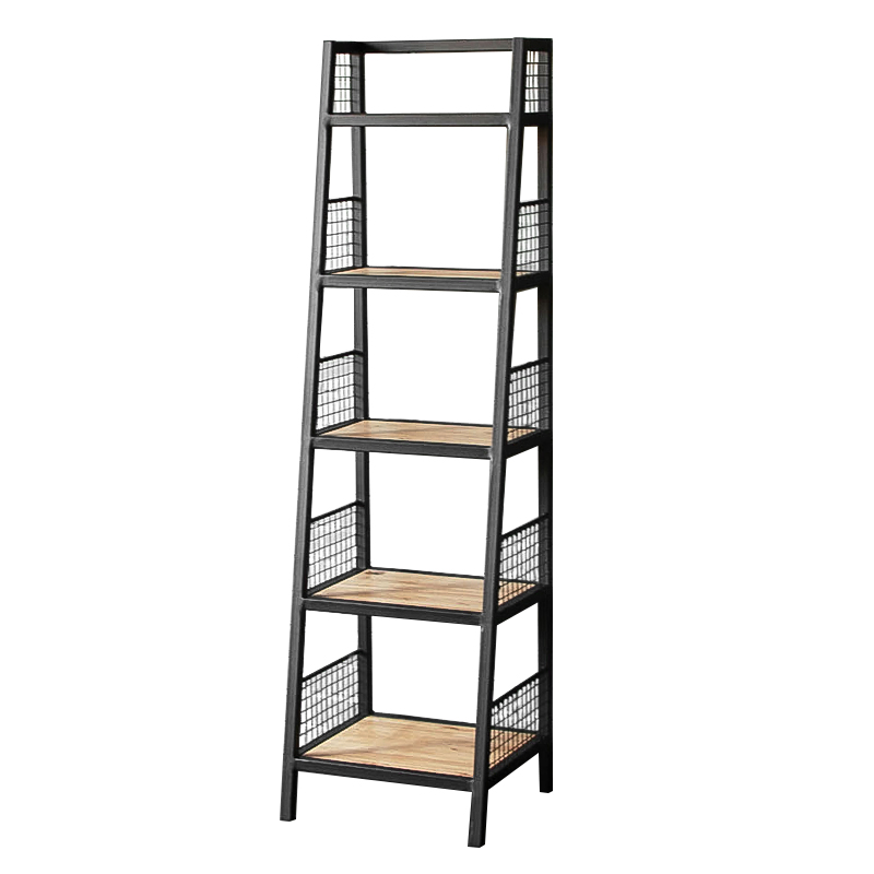 Стеллаж Kiyan Black Industrial Metal Rust Rack Черный Древесина Стеллаж Kiyan Black Industrial Metal Rust Rack Черный Древесина в Барнауле | Loft Concept