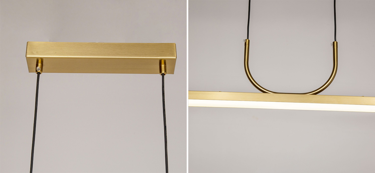 Минималистичная золотая люстра Trumpet tube - фото