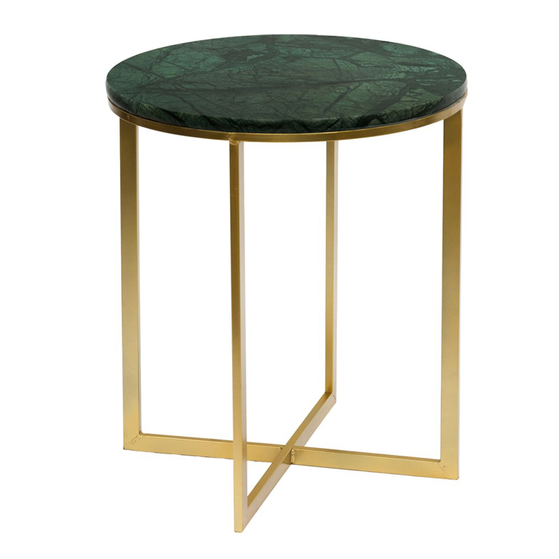 Приставной стол Round Table Marble green Золотой Малахит (зеленый) Приставной стол Round Table Marble green Золотой Малахит (зеленый) в Барнауле | Loft Concept