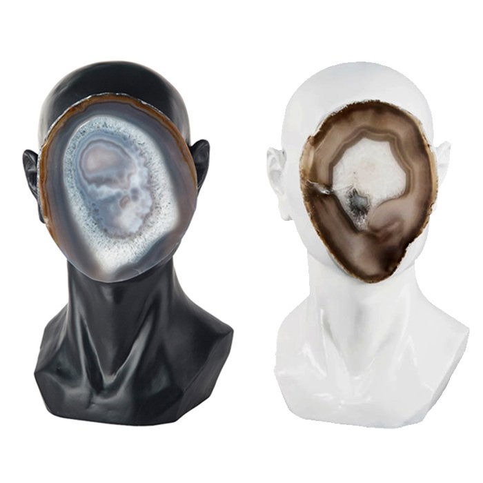 Статуэтка Agate Face Черный Белый Статуэтка Agate Face Черный Белый в Барнауле | Loft Concept