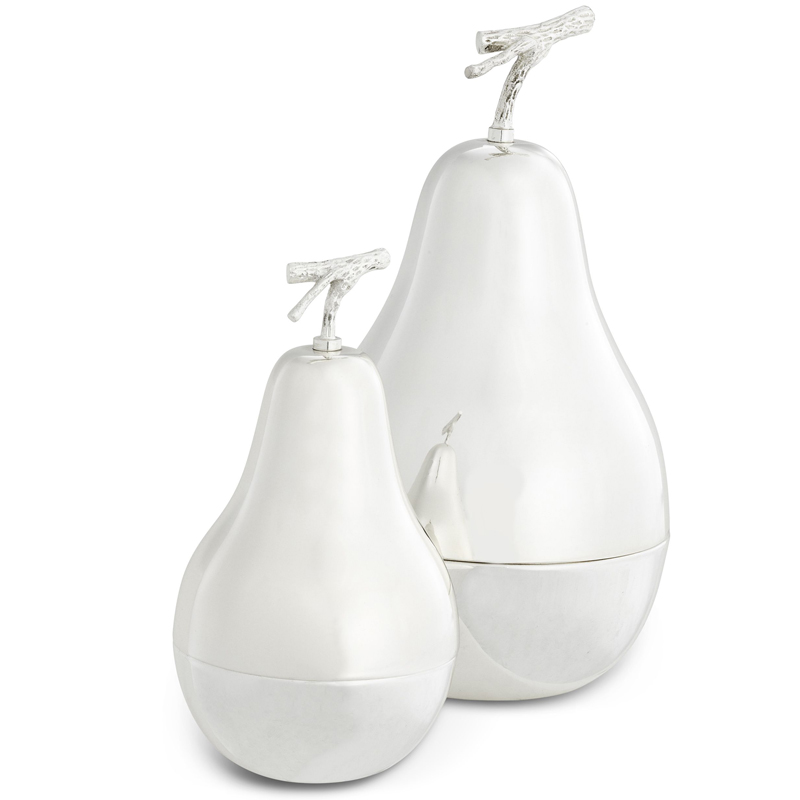 Комплект шкатулок Eichholtz Box Pear Set of 2 Silver Серебряный Комплект шкатулок Eichholtz Box Pear Set of 2 Silver Серебряный в Барнауле | Loft Concept