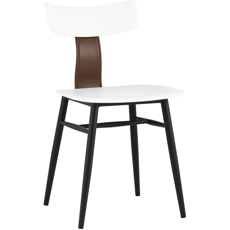 Стул ANT White Eco-Leather 2 шт Белый Коричневый Черный Стул ANT White Eco-Leather 2 шт Белый Коричневый Черный в Барнауле | Loft Concept