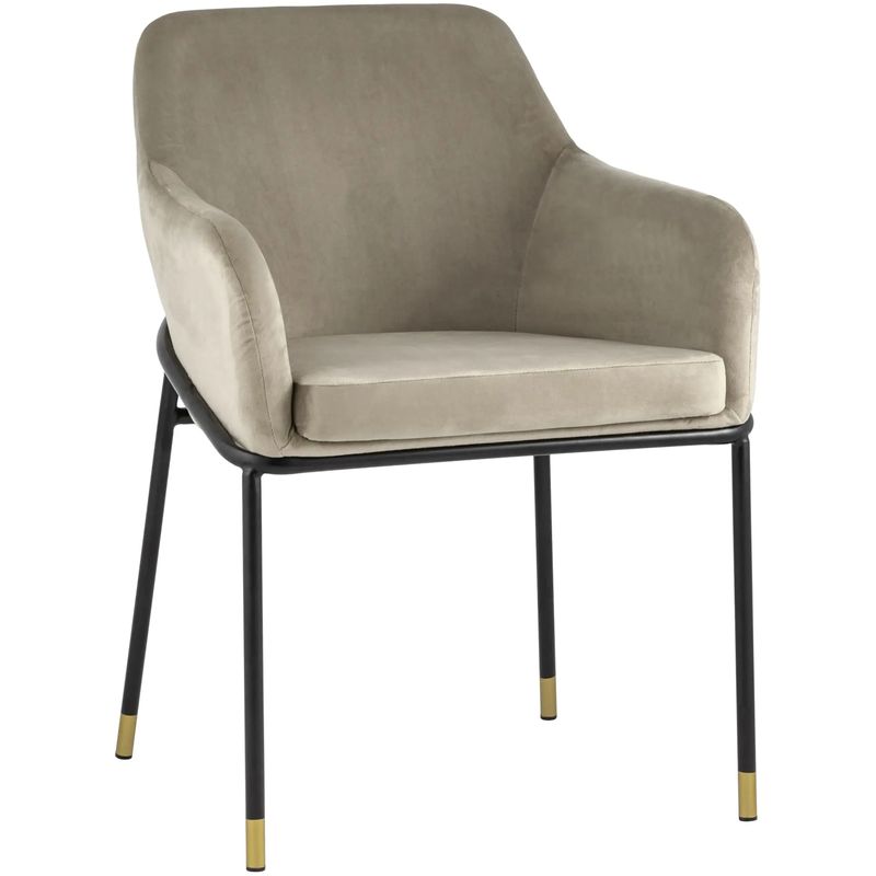 Стул Sandra Chair Велюр цвет Шампань Шампань Черный Стул Sandra Chair Велюр цвет Шампань Шампань Черный в Барнауле | Loft Concept