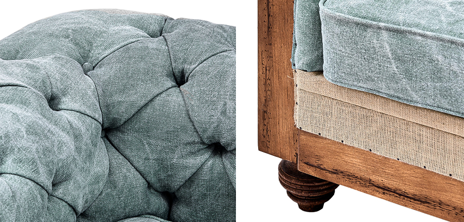 Кресло Deconstructed Chesterfield Armchair Gray Blue - фото №1