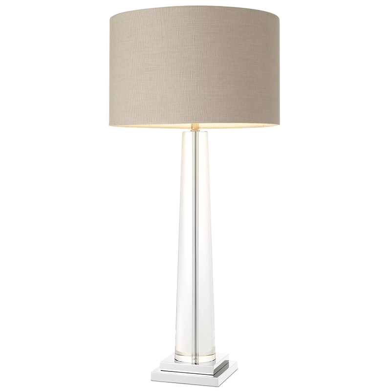 Настольная лампа Eichholtz Table Lamp Oasis Прозрачное Стекло Бежево-серый Никель в Барнауле | Loft Concept 