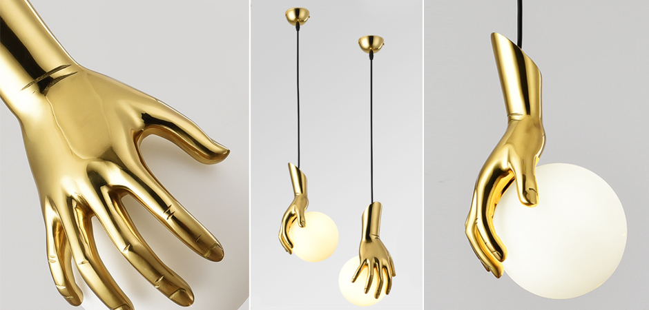 Подвесной светильник Золотая рука Gold Hand Pendant lamp Подвесной светильник Золотая рука Gold Hand Pendant lamp - Loft-Concept в Барнауле
