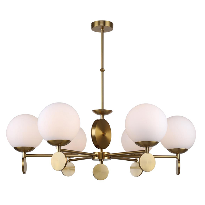 Люстра Kyran Chandelier Bronze 6 Бронза Белый Люстра Kyran Chandelier Bronze 6 Бронза Белый в Барнауле | Loft Concept